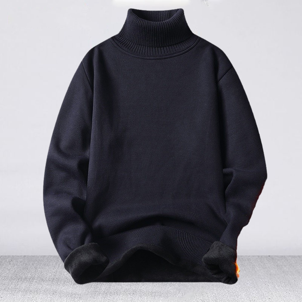 Rollkragen- und Fleece-Strickpullover für Herren im Winter
