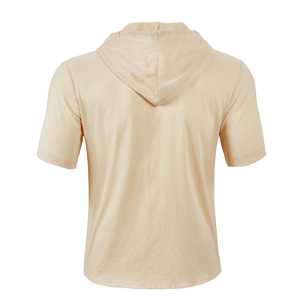 Herren-Strickjacke aus Baumwolle mit kurzen Ärmeln und Kapuze