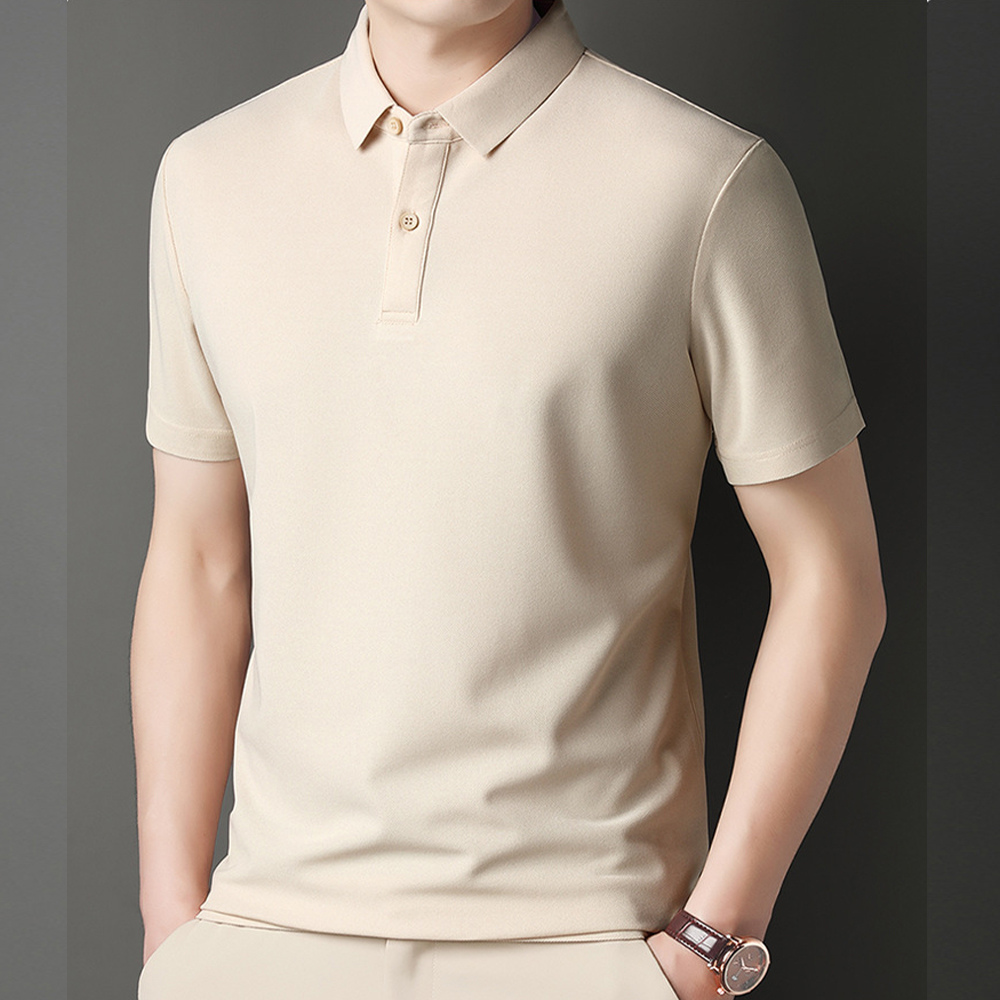 Herren-T-Shirt mit kurzen Ärmeln und Button-Down-Revers