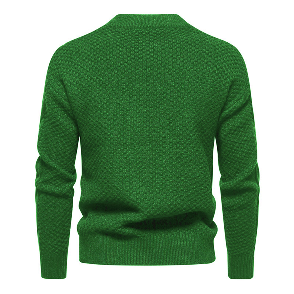 Pull tricoté rétro décontracté à col rond pour hommes