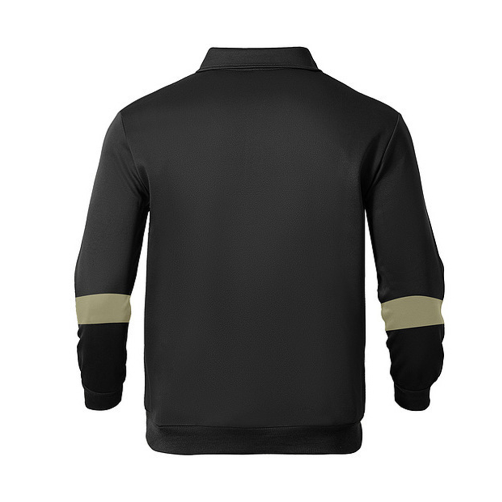 Langärmliges Herren-Poloshirt im Retro-Farbblock-Design mit Revers