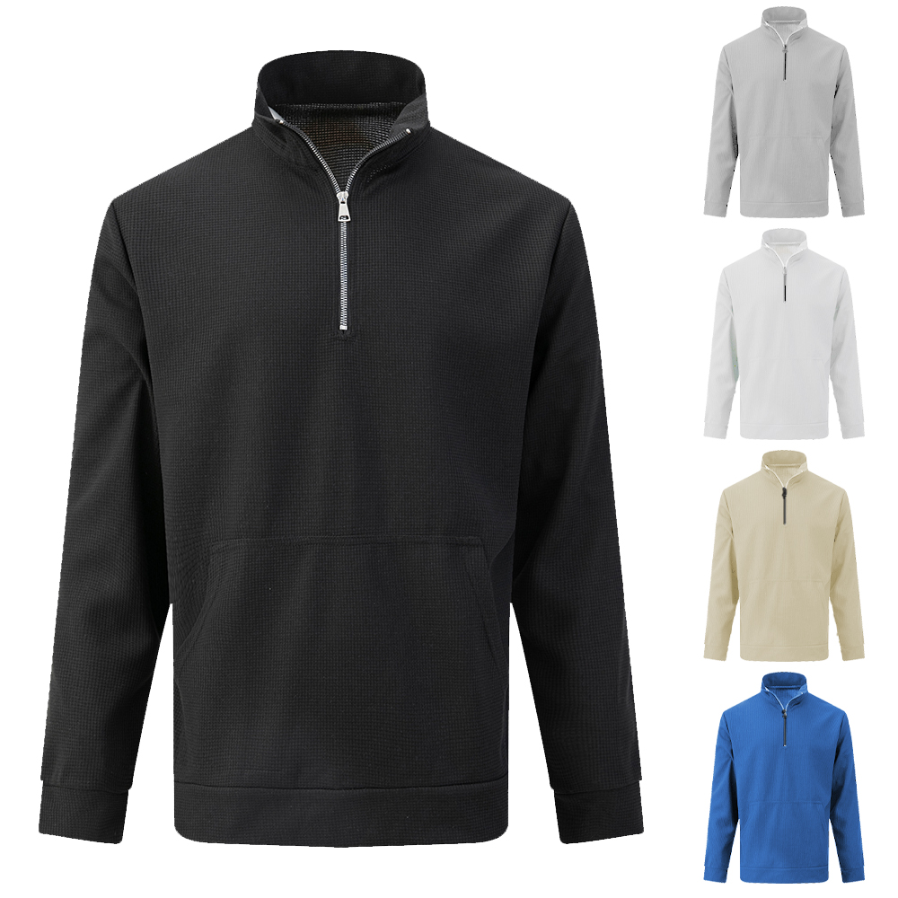 Langarm-Sweatshirt mit Rollkragen und Waffelmuster für Herren