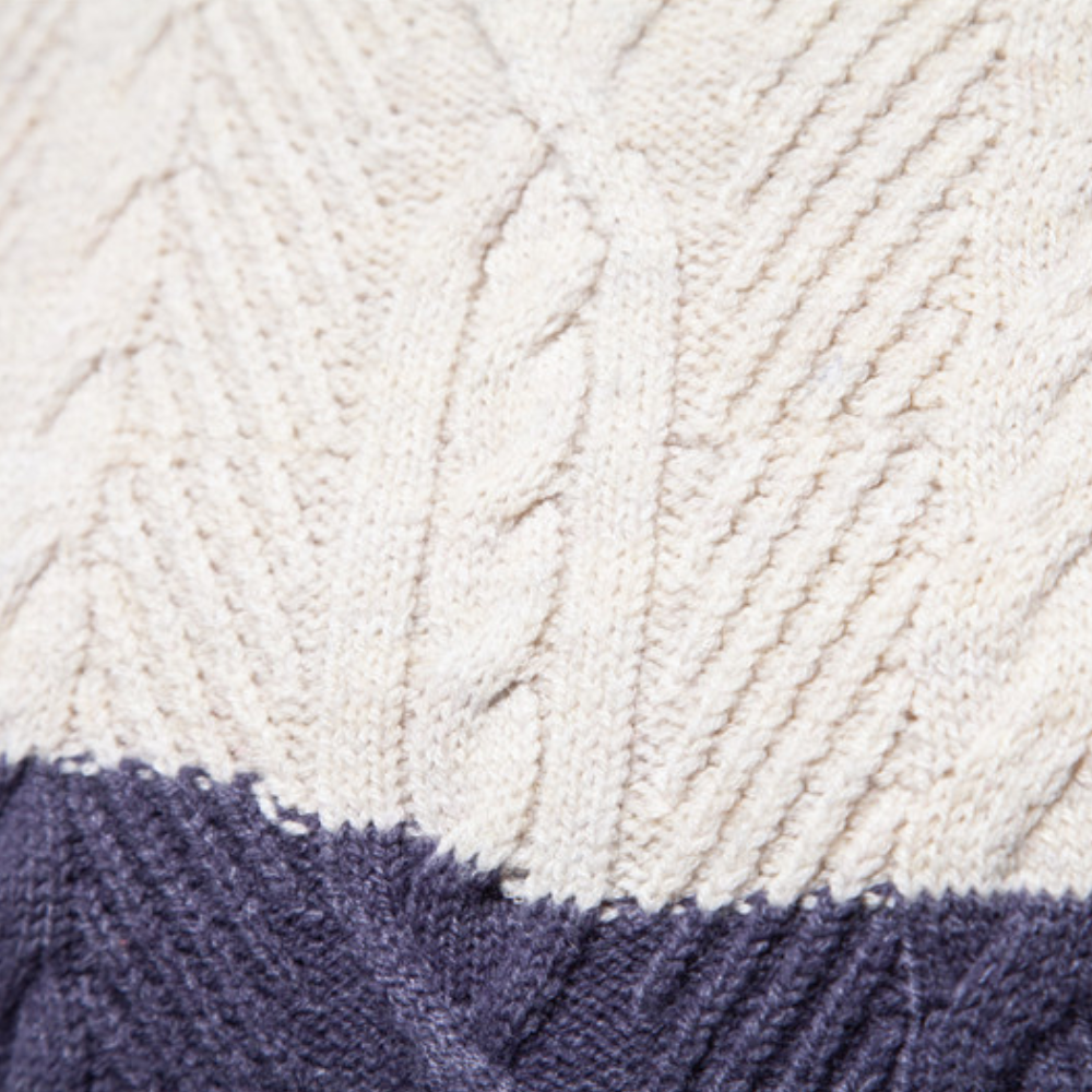 Retro-Farbblock-Pullover mit Rundhalsausschnitt für Herren im Herbst und Winter