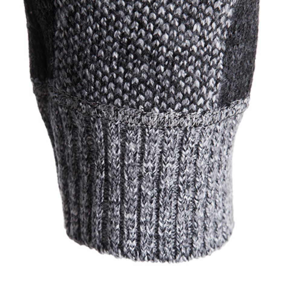 Modische Winter-Strickjacke mit samtverdicktem Karomuster und Kapuze