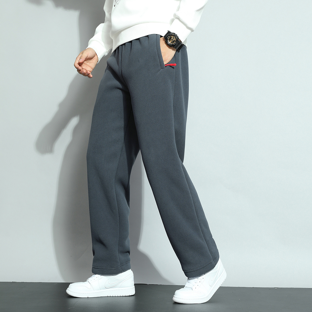 Pantalon décontracté épais en polaire chaude pour hommes