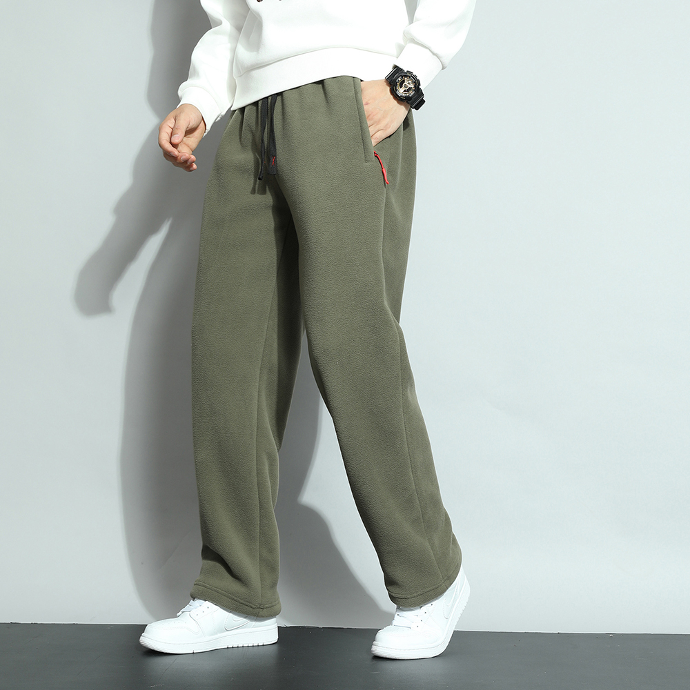 Pantalon décontracté épais en polaire chaude pour hommes