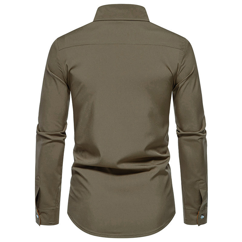 Herren-Langarmhemd mit Kontrast-Revers