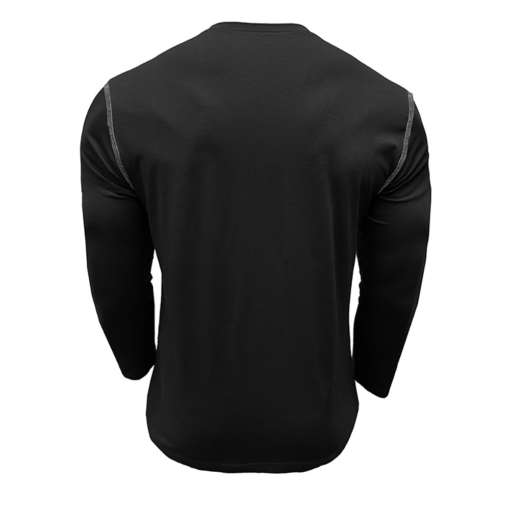 T-shirt à manches longues et col Henley pour hommes