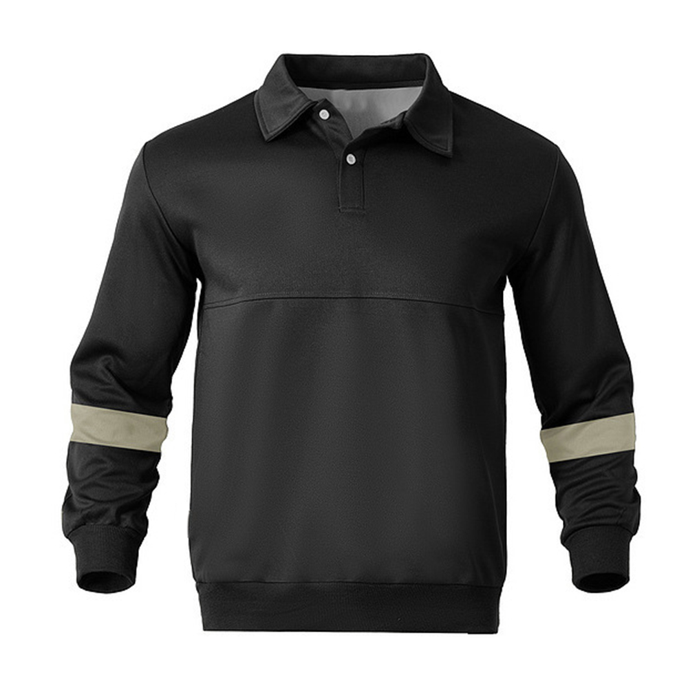 Langärmliges Herren-Poloshirt im Retro-Farbblock-Design mit Revers