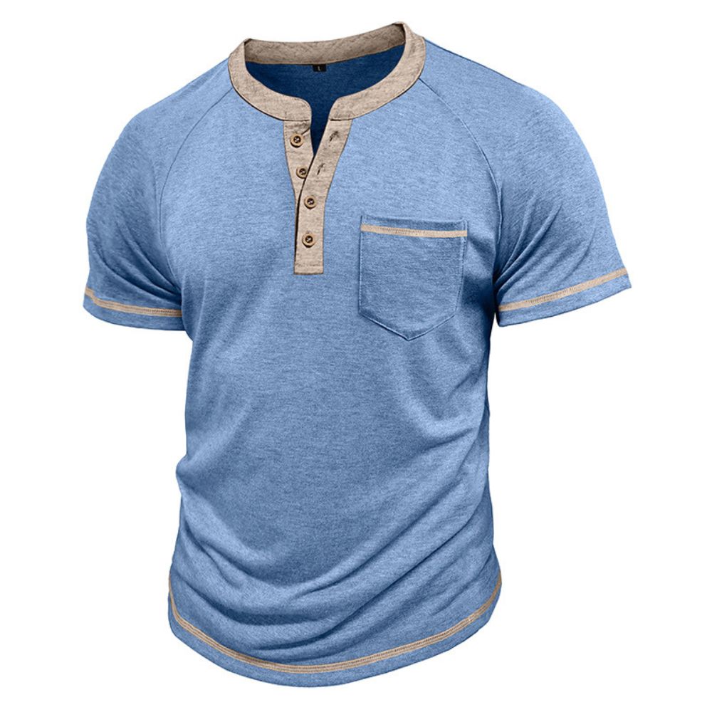 T-shirt à manches courtes en blocs de couleurs pour hommes