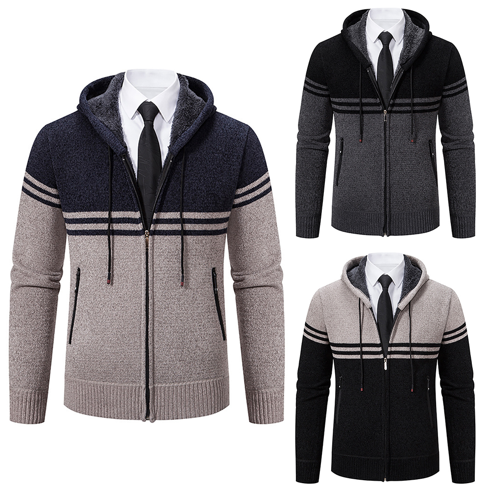 Nouvelle veste tricotée en polaire épaissie pour hommes