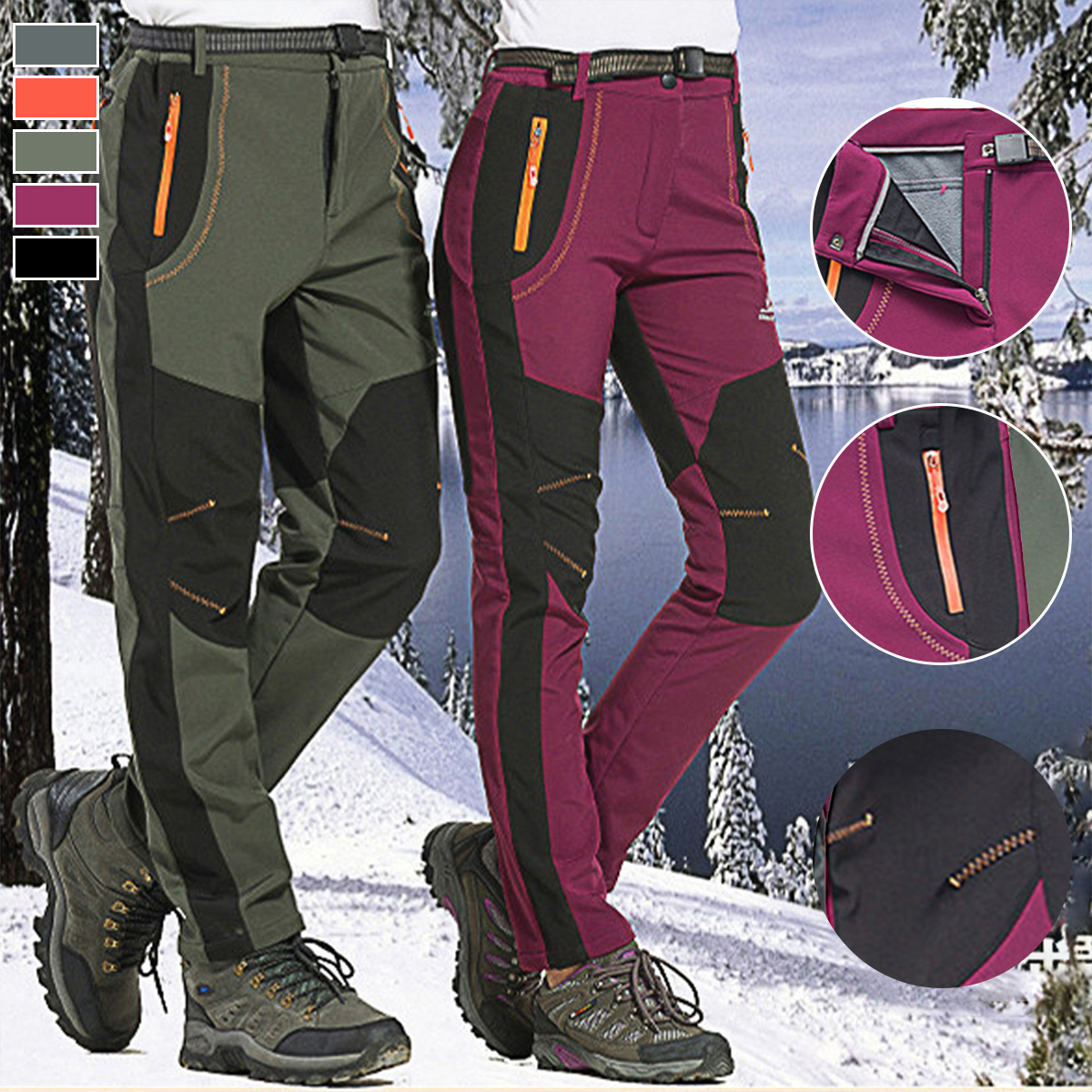 Wind- und wasserdichte Fleecehose für Herbst und Winter