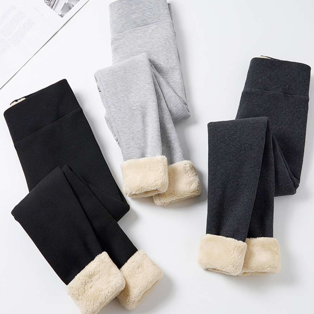 Verdickte warme Sherpa-Stretch-Leggings für Damen