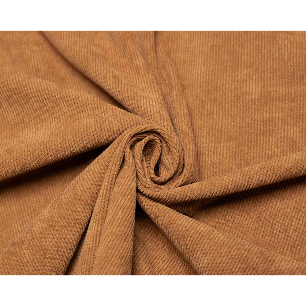 Herren-Cord-Hemd mit einfarbigem Revers und langen Ärmeln