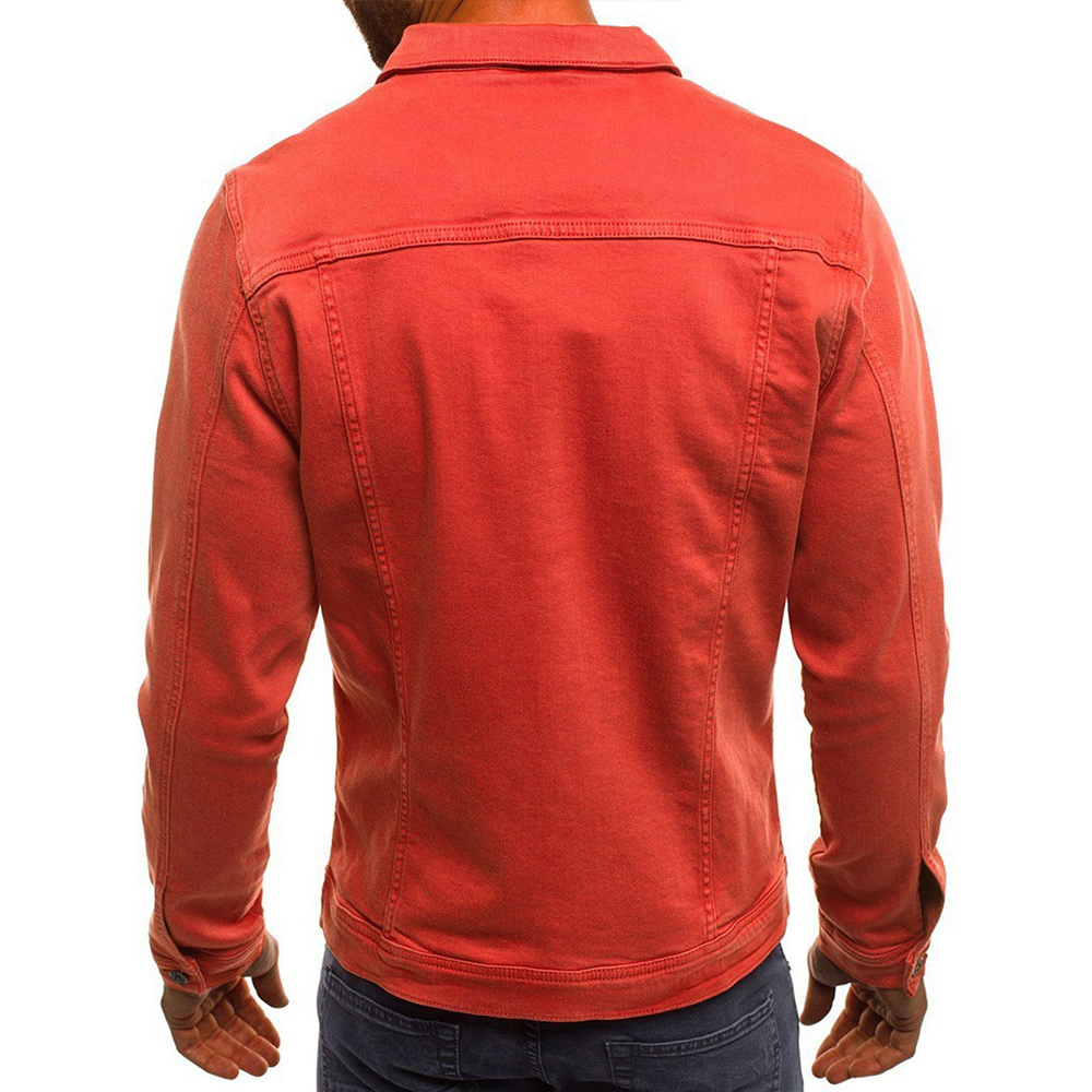 Veste en jean décontractée à revers boutonné pour homme