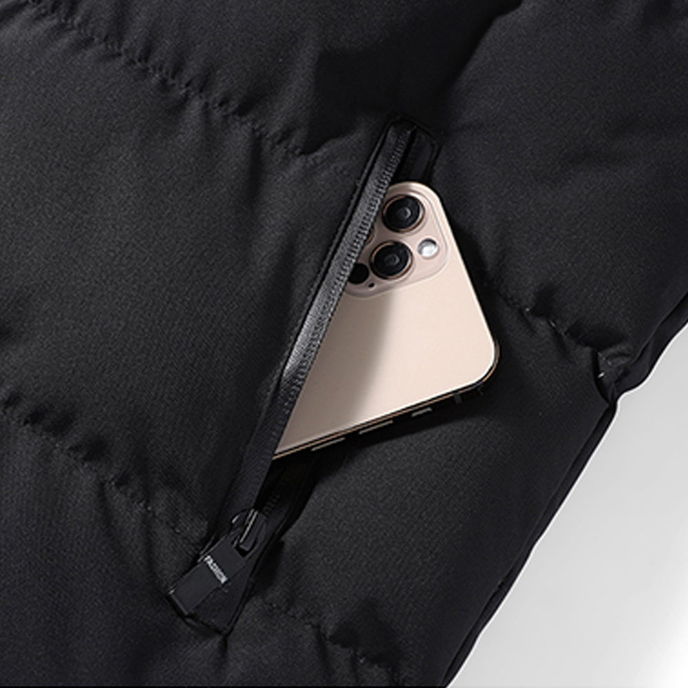 Warme Weste mit Rollkragen und Reißverschlusstasche für Herren