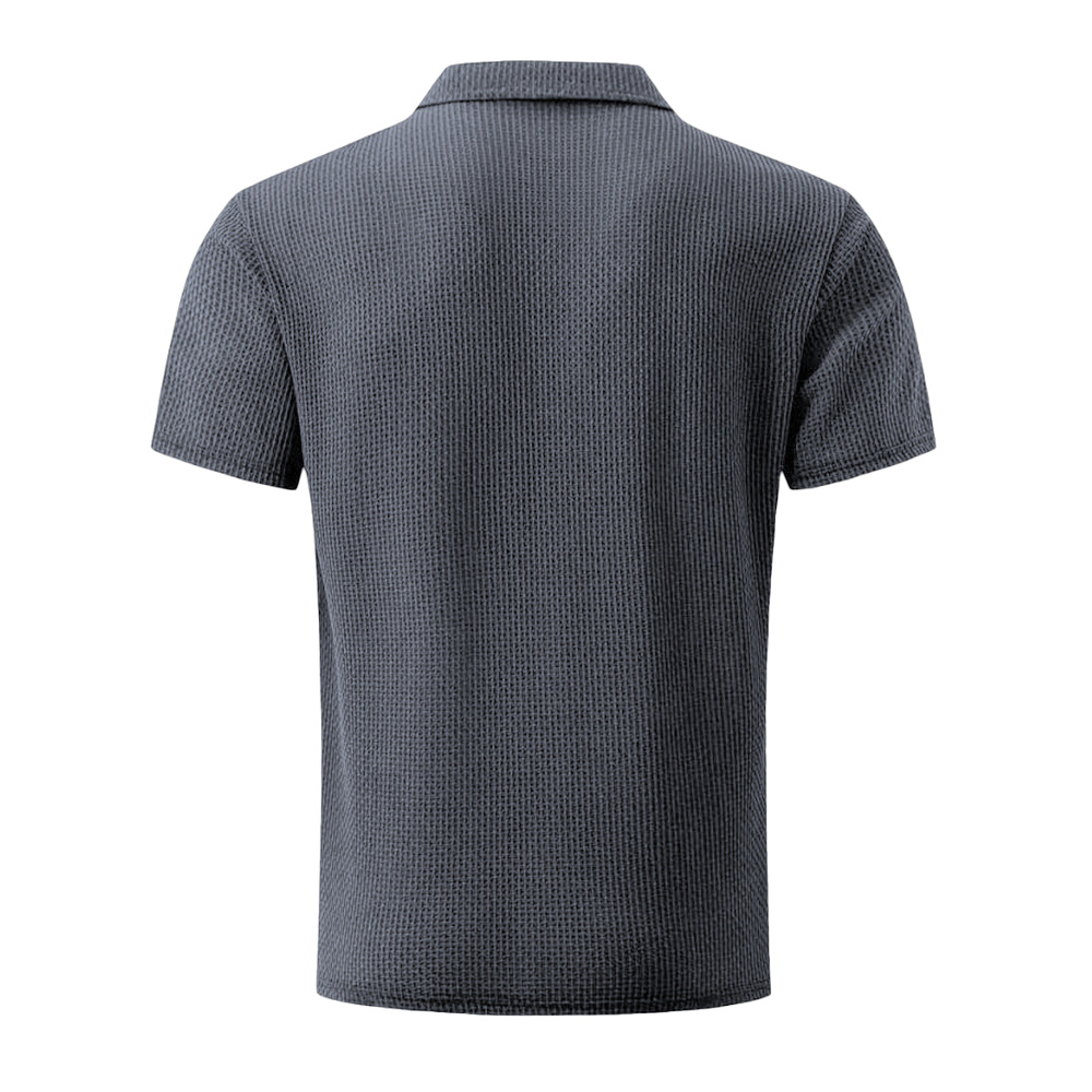 Kurzärmliges Poloshirt aus gestricktem Mesh für Herren
