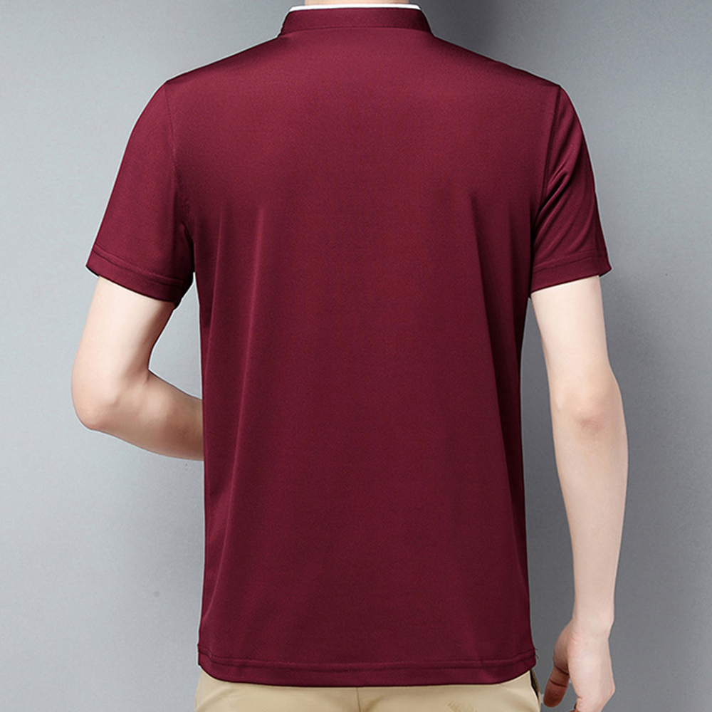 Kurzärmliges Herren-T-Shirt mit Reißverschluss am Kragen