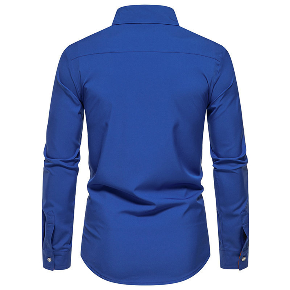 Herren-Langarmhemd mit Kontrast-Revers