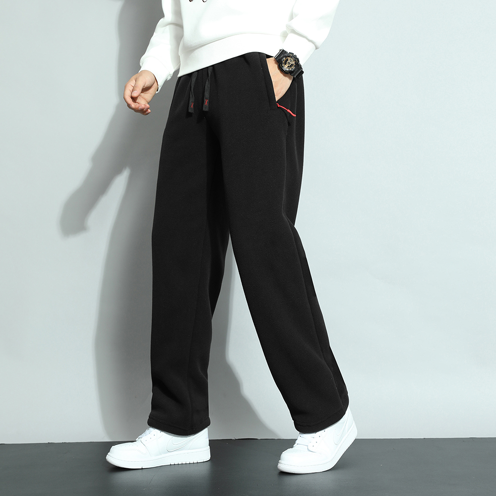 Pantalon décontracté épais en polaire chaude pour hommes