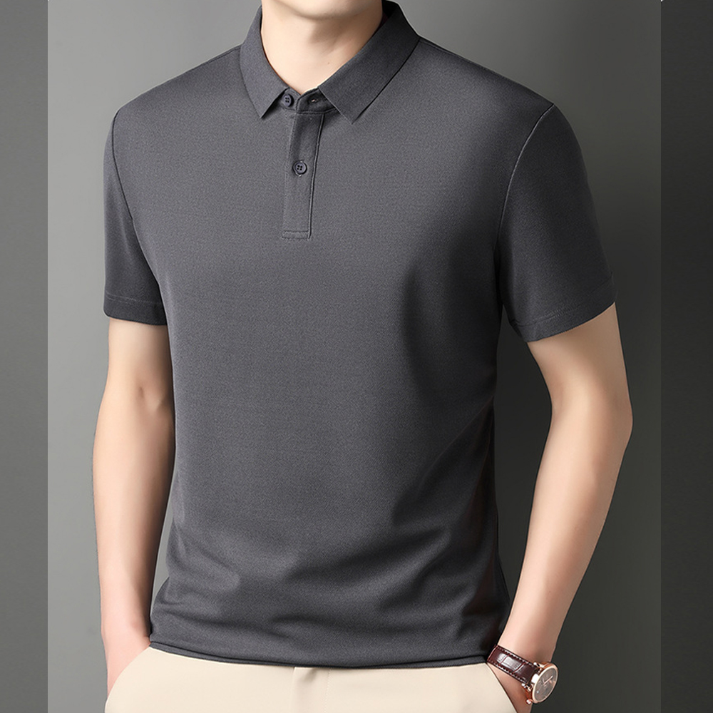 Herren-T-Shirt mit kurzen Ärmeln und Button-Down-Revers