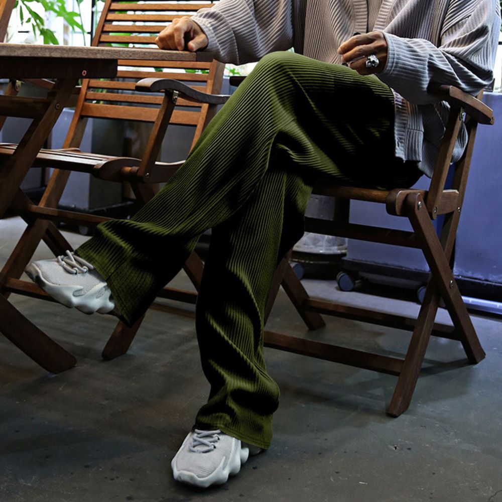 Nouveau pantalon droit décontracté en velours côtelé pour homme