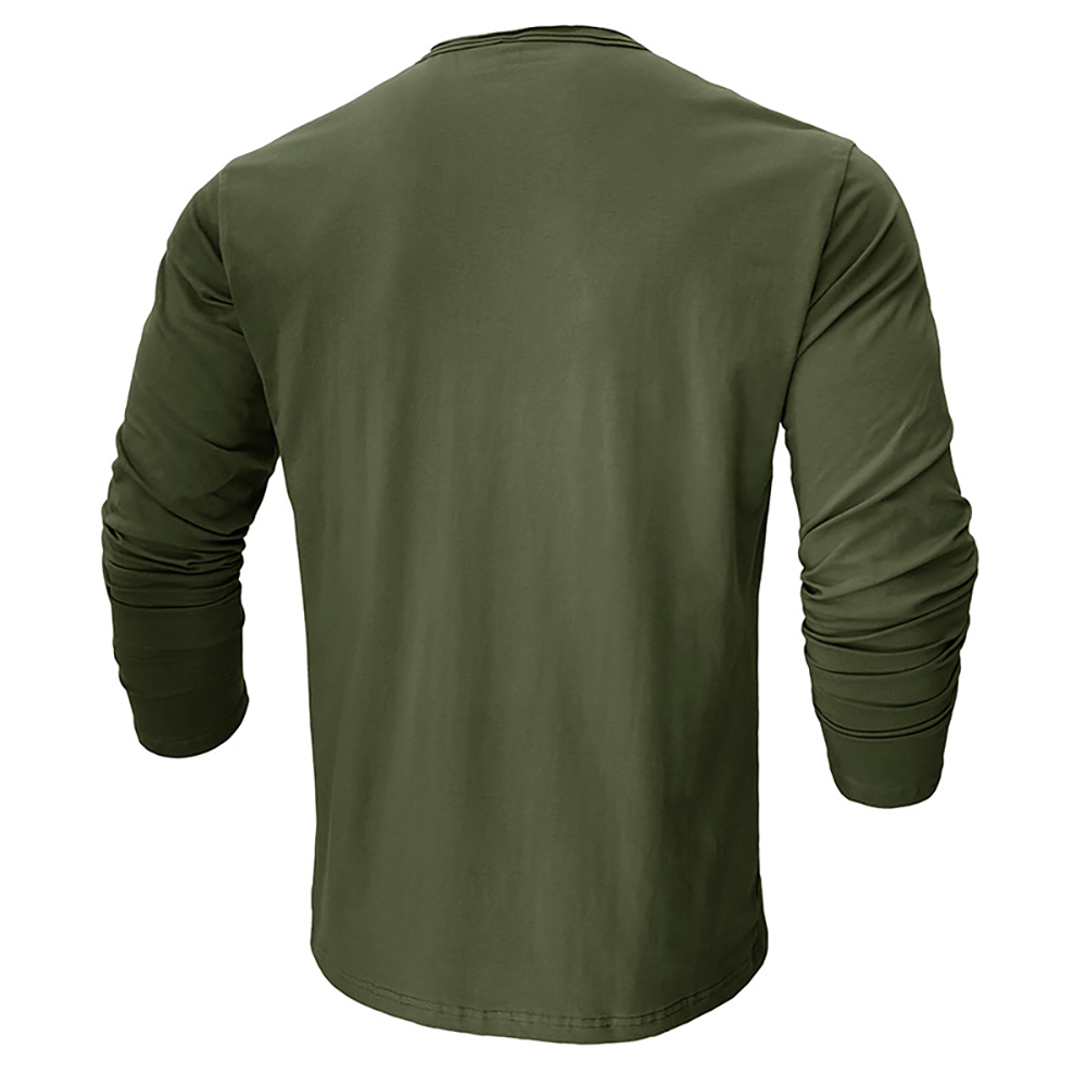 T-shirt en coton à manches longues et col rond pour homme