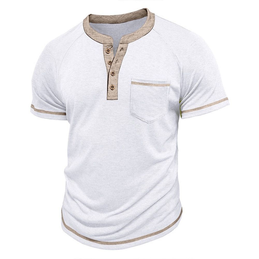 T-shirt à manches courtes en blocs de couleurs pour hommes