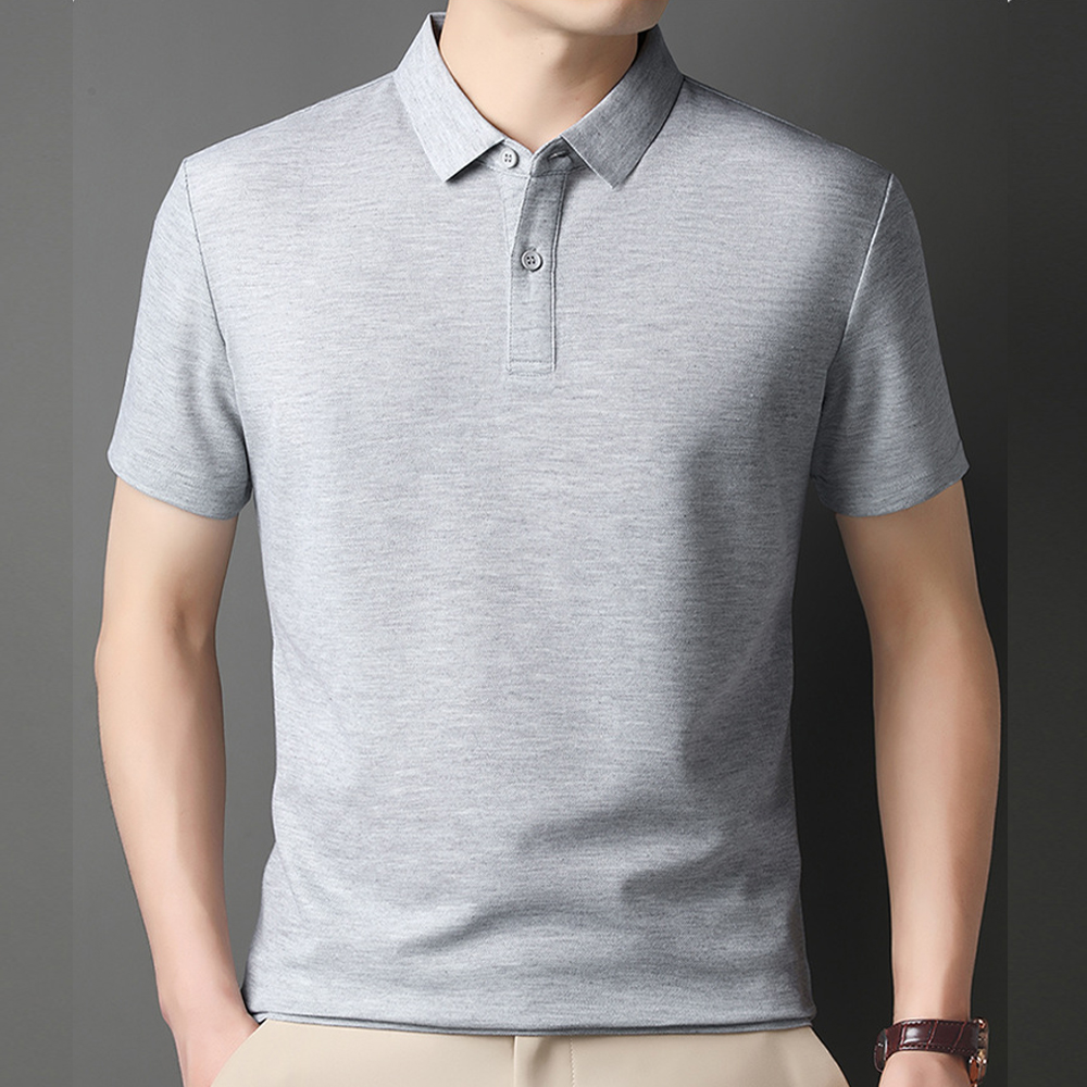 Herren-T-Shirt mit kurzen Ärmeln und Button-Down-Revers