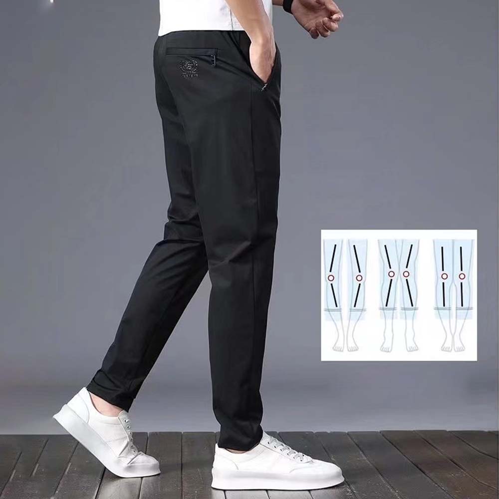 Metallwolke Pantaloni casual dritti da uomo in seta di ghiaccio traspirante