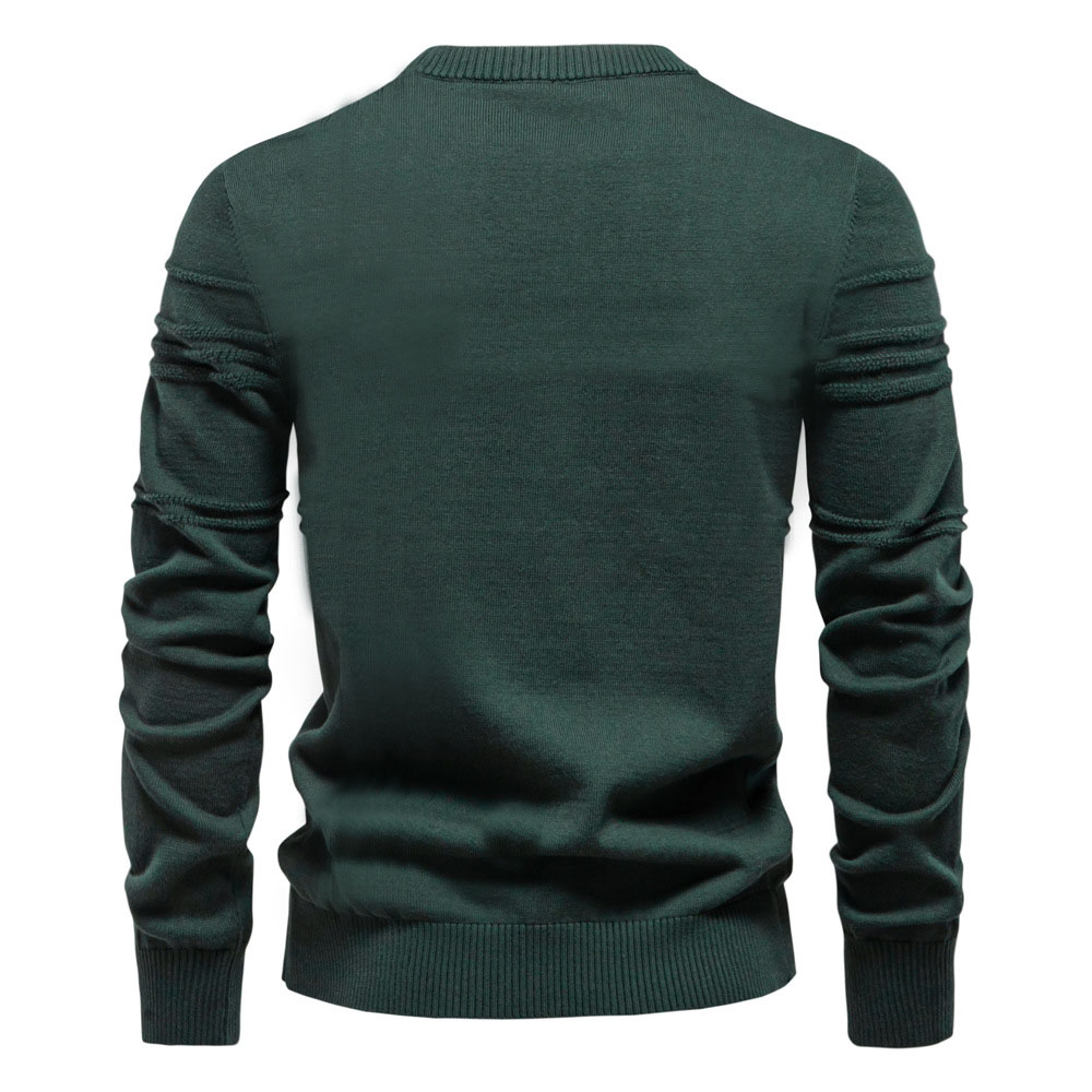 Pull en tricot chaud à col ras du cou pour homme