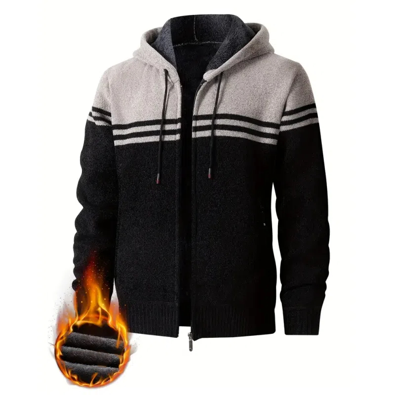 Nouvelle veste tricotée en polaire épaissie pour hommes