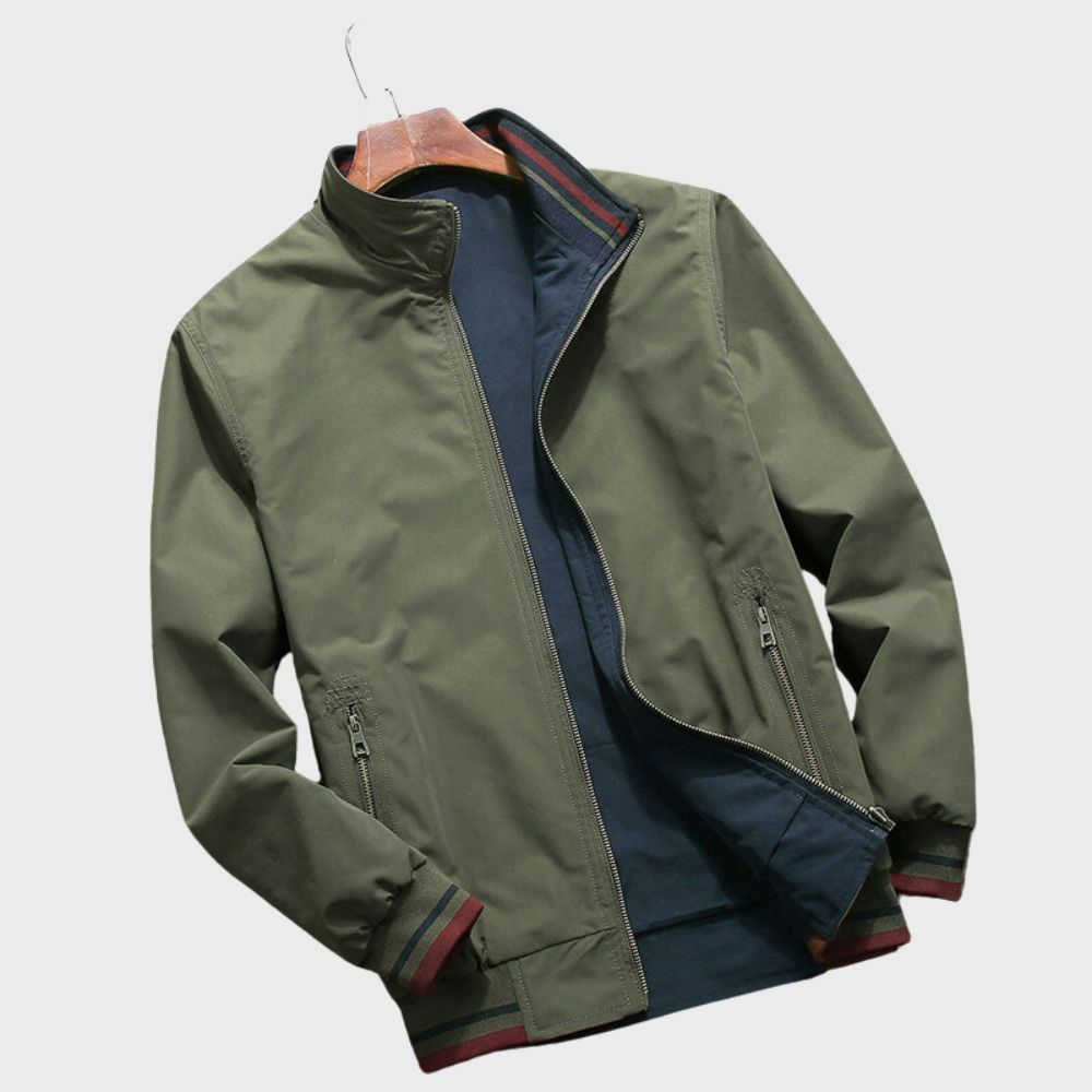 Lässige Wendbare Herrenjacke mit Stehkragen