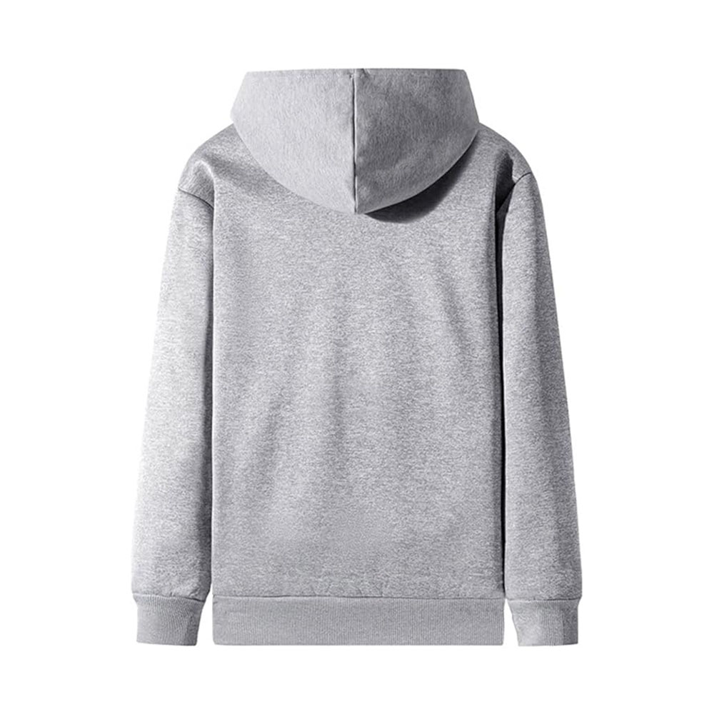 Einfarbiges dickes Herren-Sweatshirt mit Kapuze