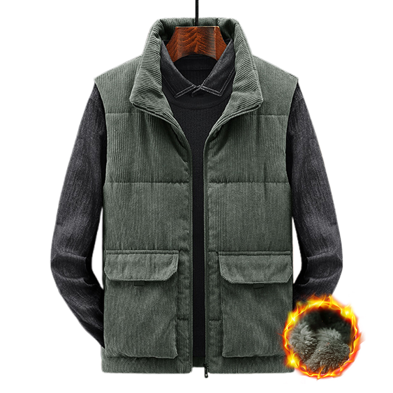 Neue warme Plüschweste aus Cord für Herren