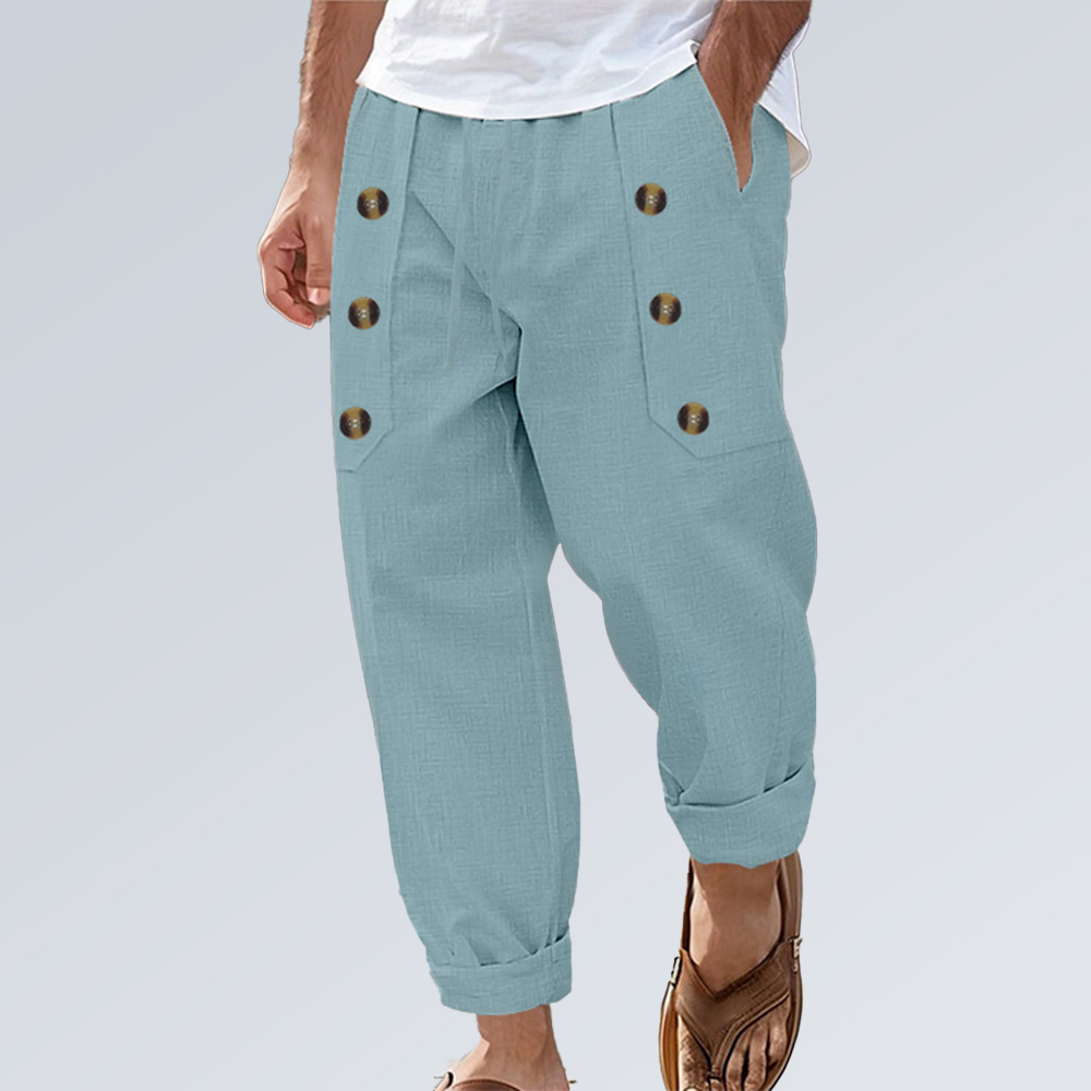 Lockere Freizeithose für Herren mit Knöpfen