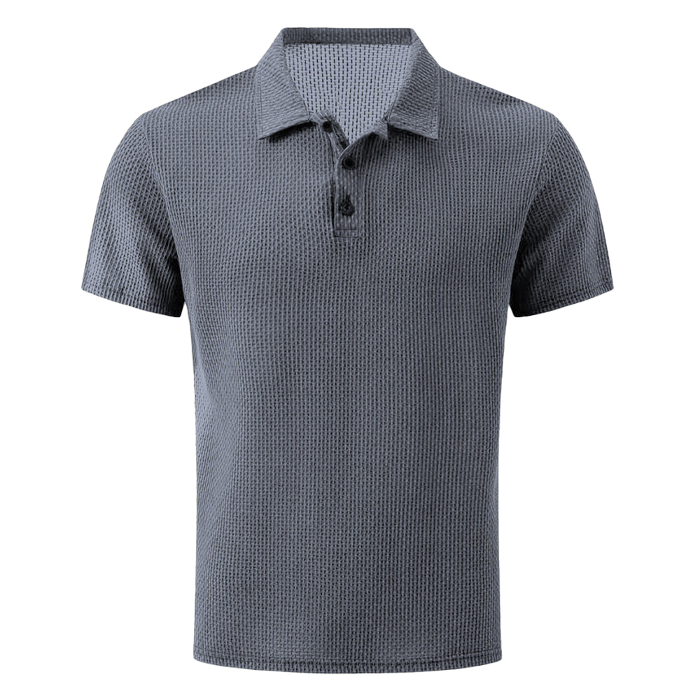 Kurzärmliges Poloshirt aus gestricktem Mesh für Herren
