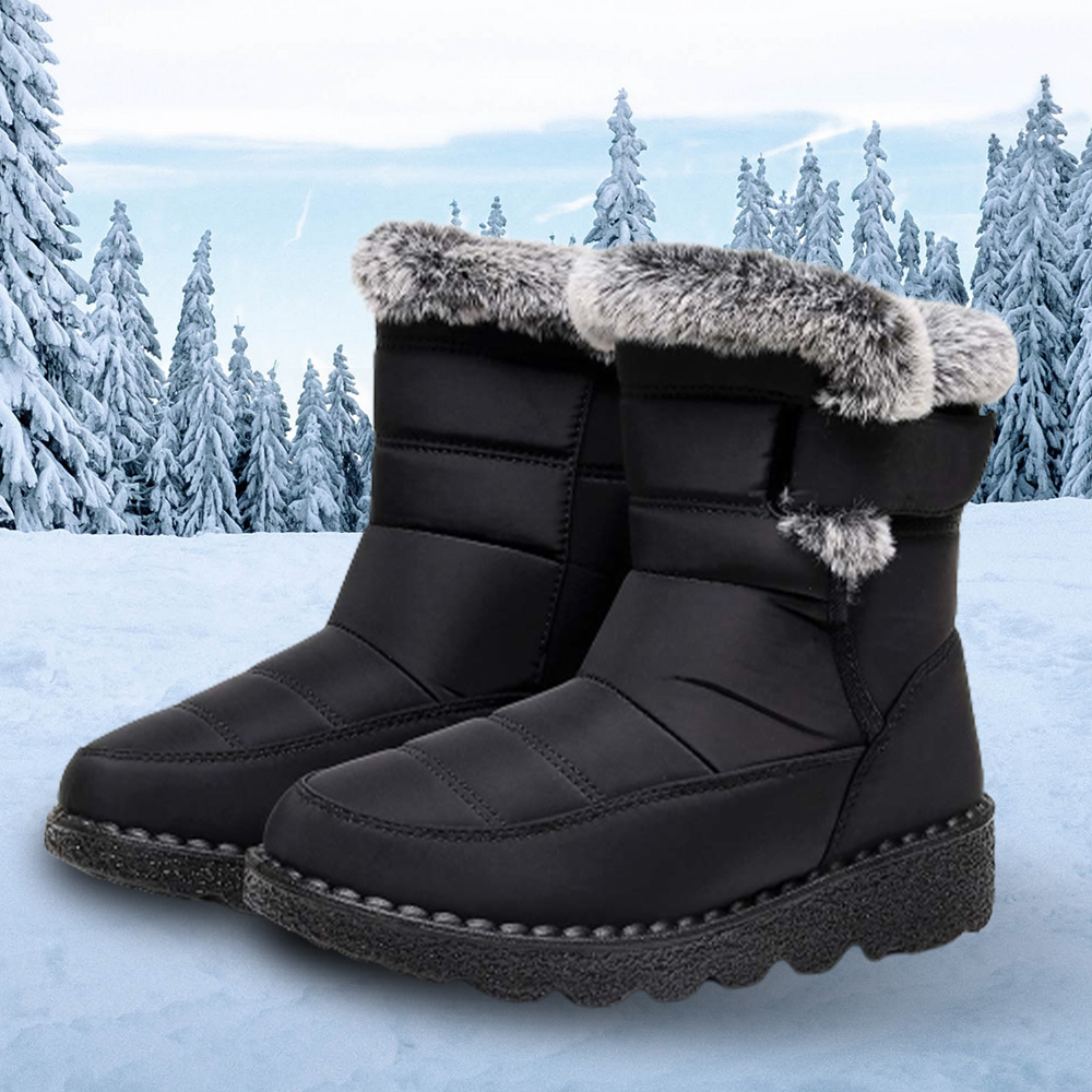 Wasserdichte Damen-Schneestiefel mit Klettverschluss