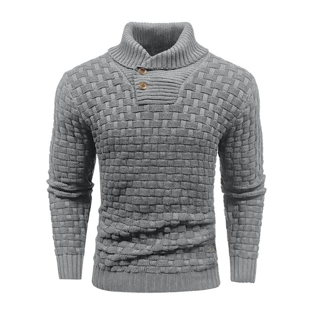 Pull décontracté à revers en tricot pour hommes