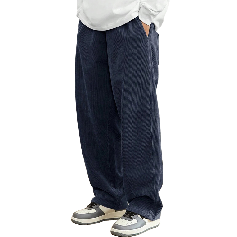 Lässige Cordhose mit weitem Bein und Kordelzug für Herren