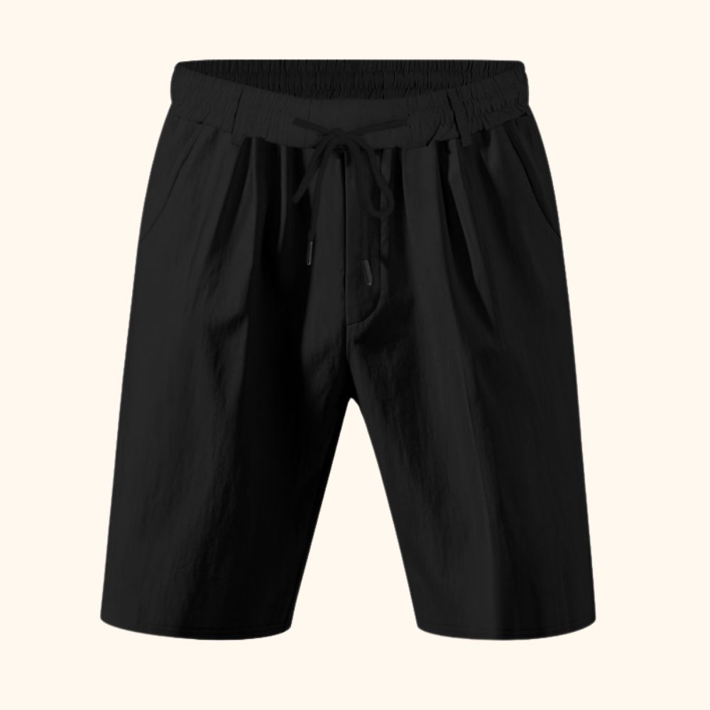 Lockere, einfarbige, lässige Strandshorts aus Leinen für Herren