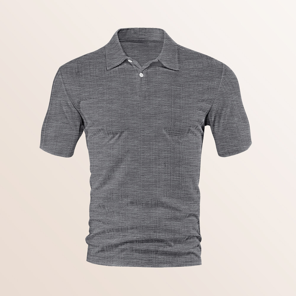 Dünnes Jacquard-Revers-Kurzarmshirt für Herren im Sommer