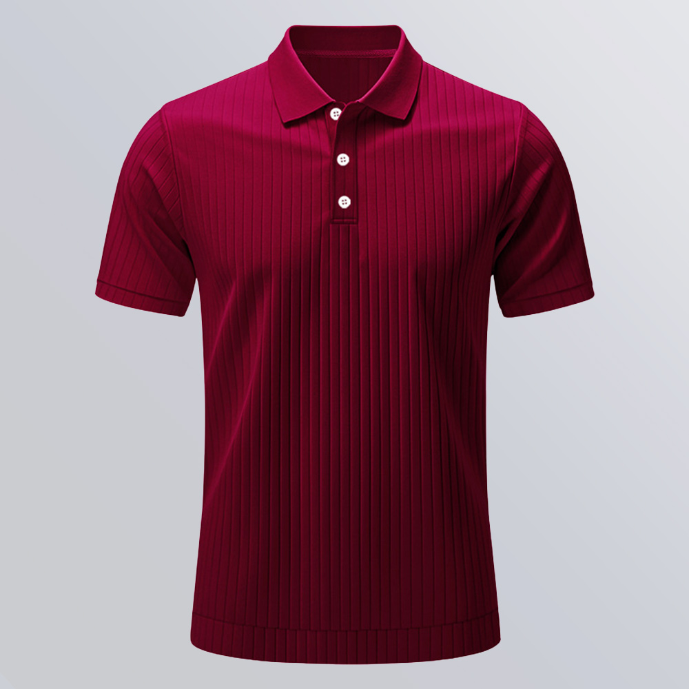 Sommer herren gerippte jacquard ice silk einfarbig revers kurzen ärmeln