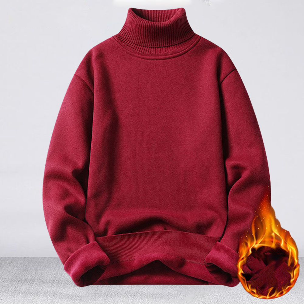 Rollkragen- und Fleece-Strickpullover für Herren im Winter