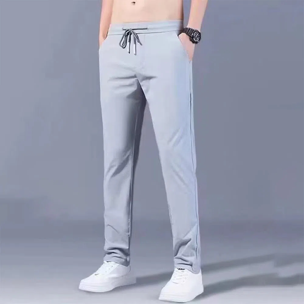 Pantalon décontracté droit stretch en polaire chaude pour hommes