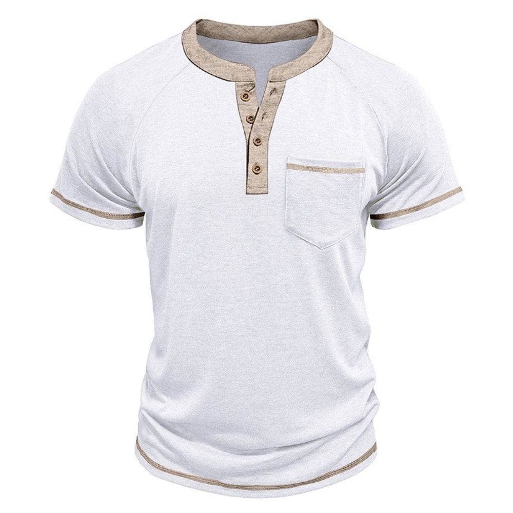 T-shirt à manches courtes en blocs de couleurs pour hommes