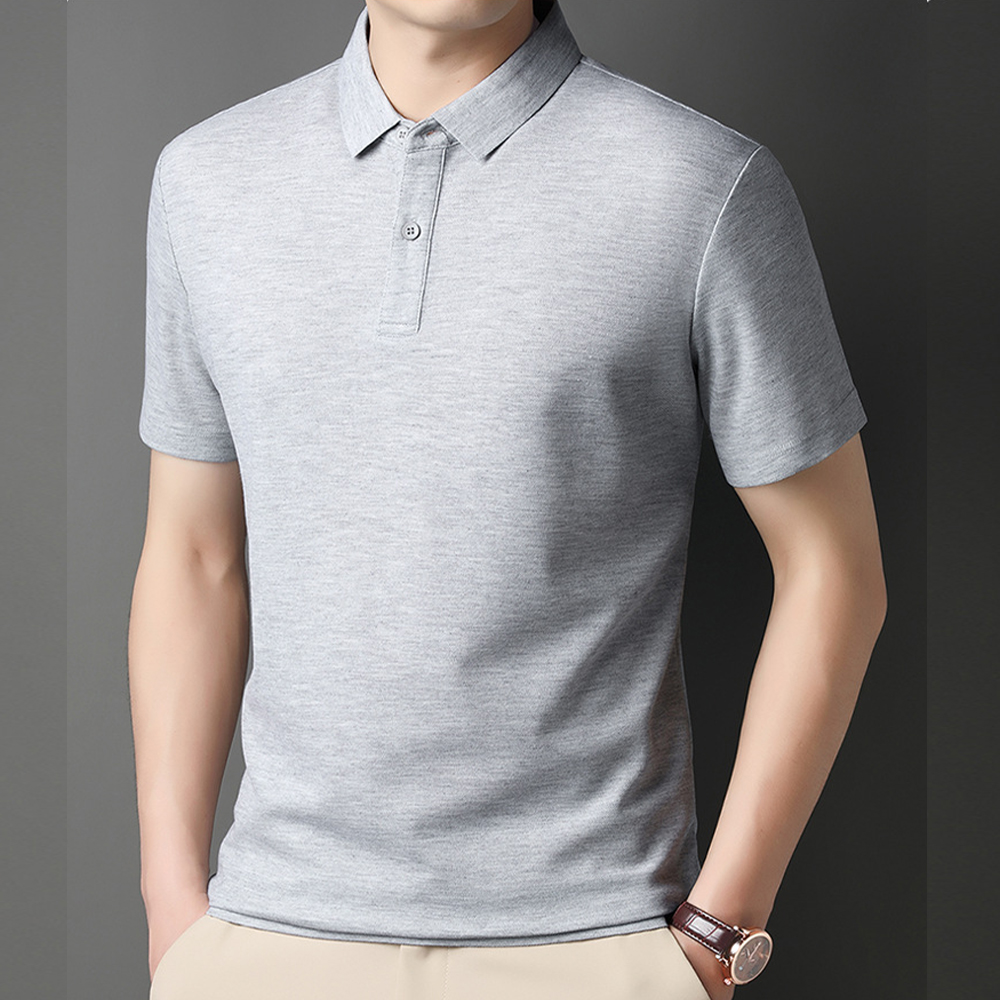 Herren-T-Shirt mit kurzen Ärmeln und Button-Down-Revers