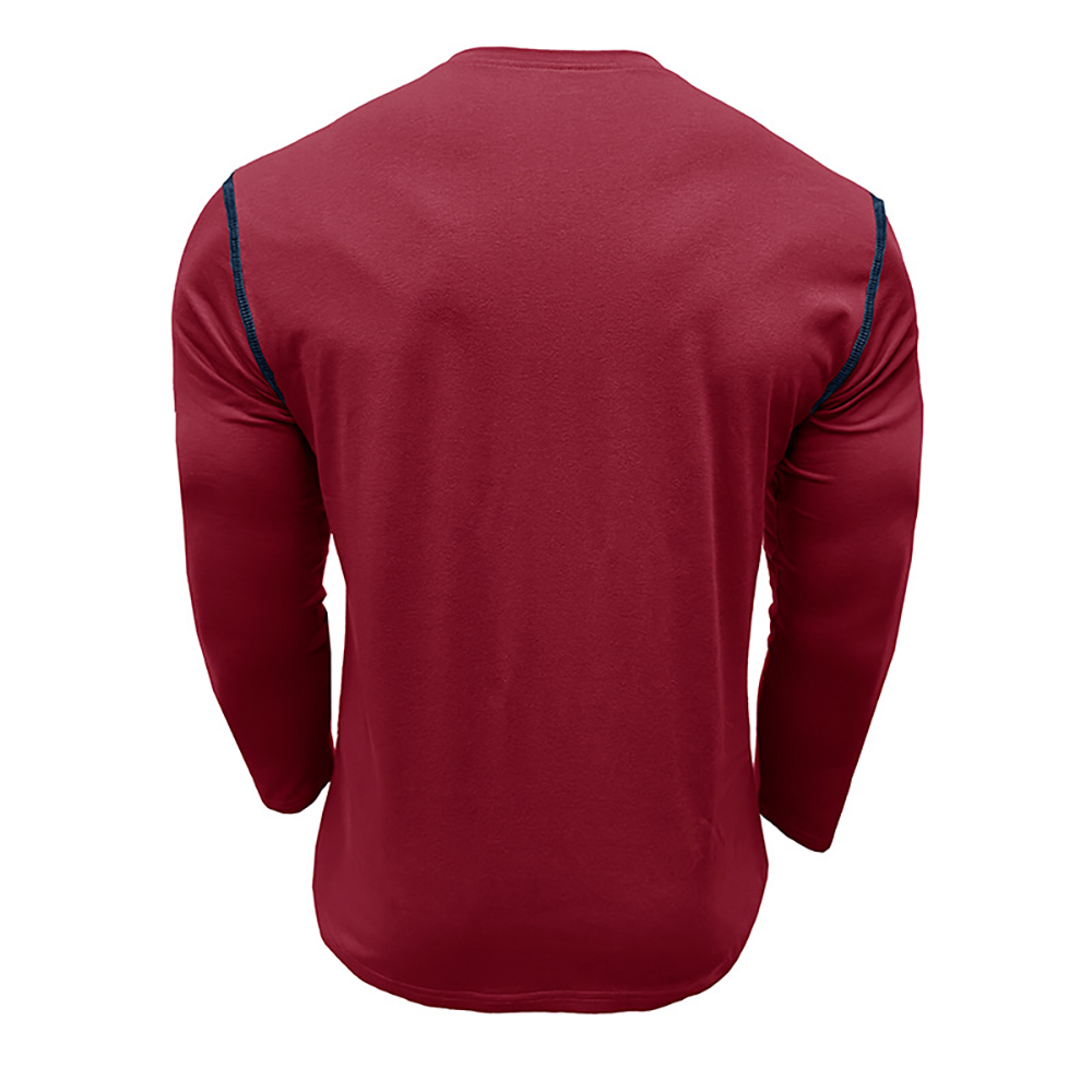 T-shirt à manches longues et col Henley pour hommes