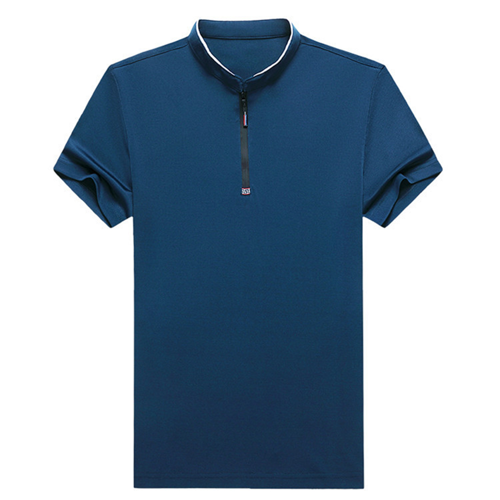 Kurzärmliges Herren-T-Shirt mit Reißverschluss am Kragen