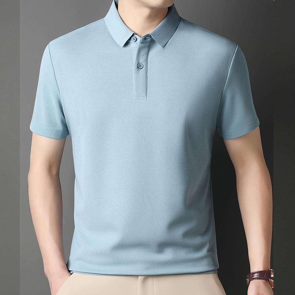 Herren-T-Shirt mit kurzen Ärmeln und Button-Down-Revers